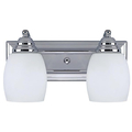 Canarm Griffin, Ivl259A02 Ch, 2 Light Vanity, Flat Opal Glass, 100 W Type A,  IVL259A02CH